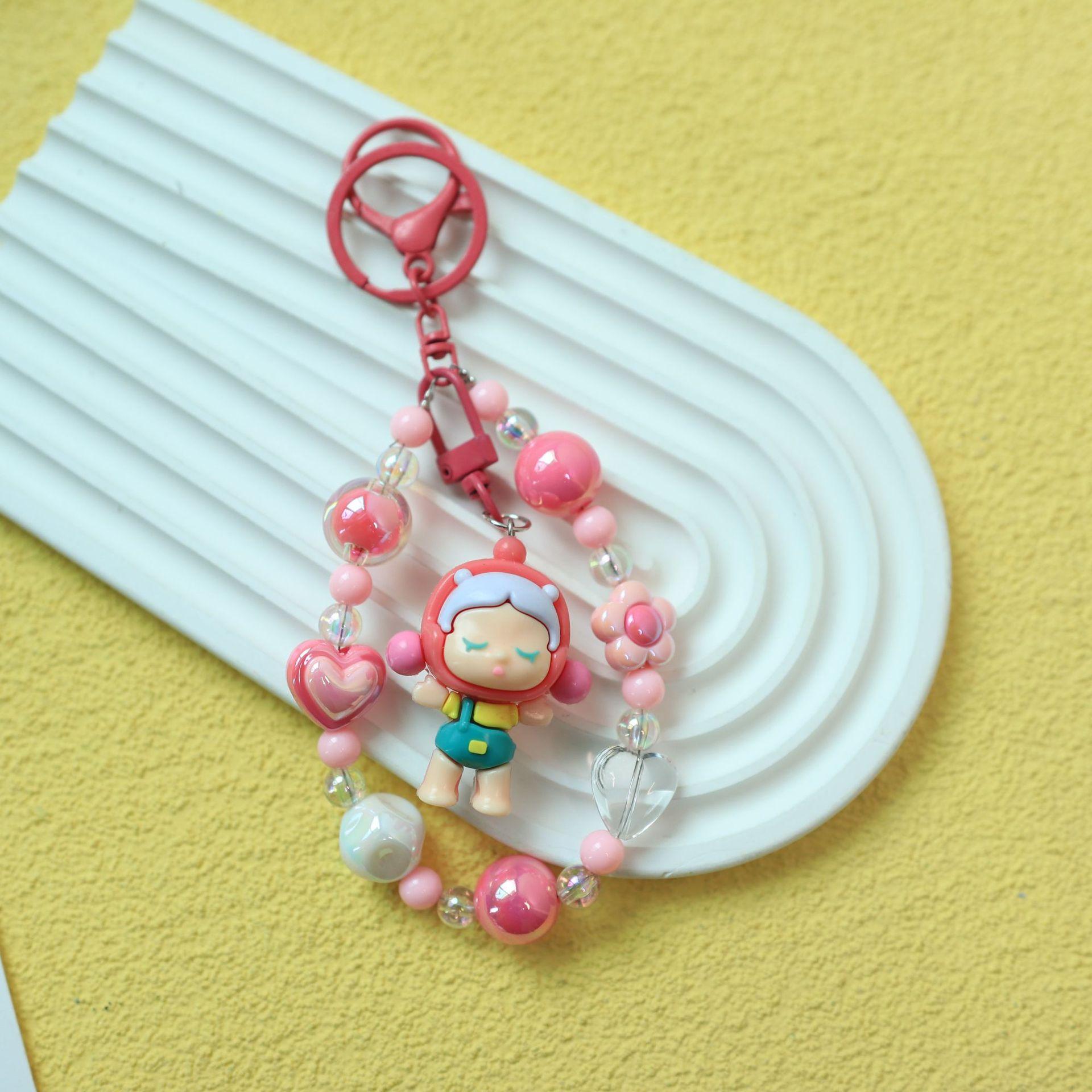 

Cute Beaded Keychain Silicone Sp Doll Blind Bag Girl Heart Bag Hanging Jewelry