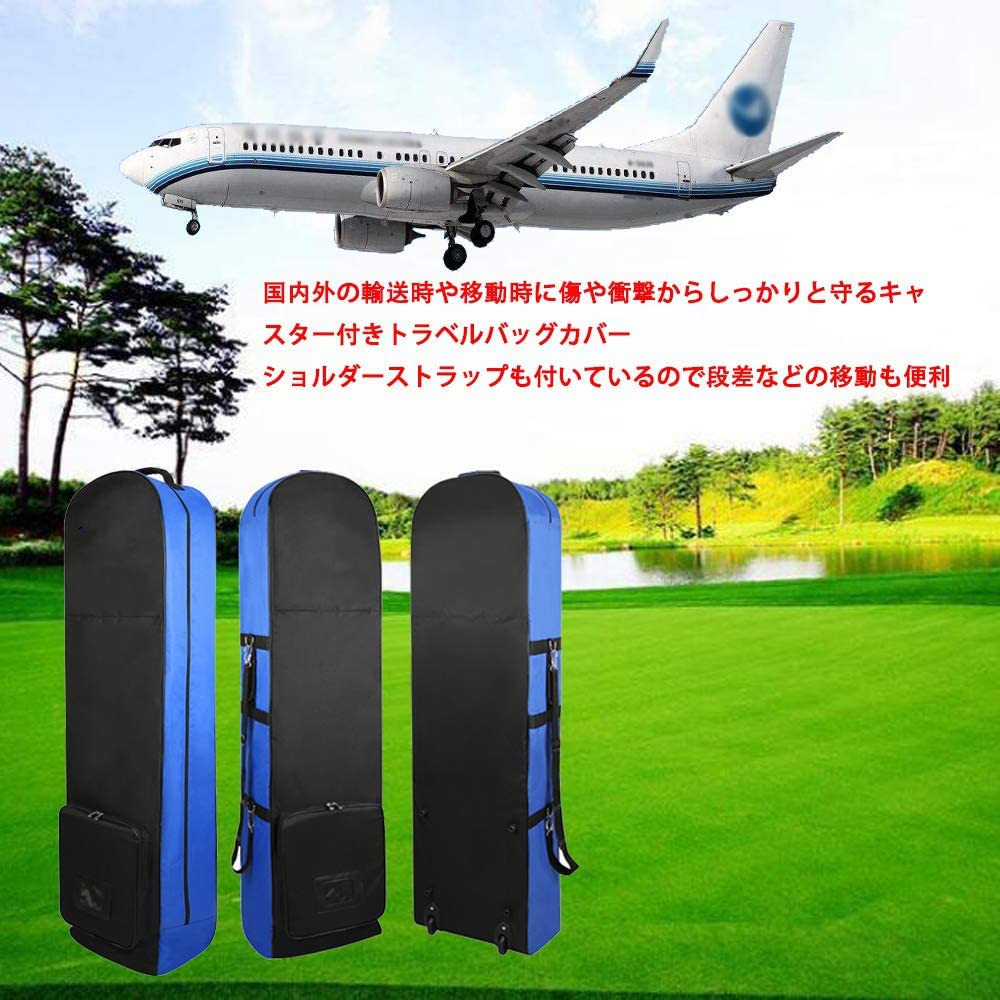 Zmayastar Kryt na golfový bag Úložný prostor Chrání před deštěm a sněhem Cestovní taška s kolečky pro pohodlný pohyb SP-GEF-058 (Modrý)