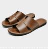 2024 Summer Trendy Plus Size Men's Genuine Leather Flip-Flops: Casual Beach Sandals in Sizes 45-47