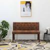 Bench 120 Cm Brown Suede-look Faux Leather