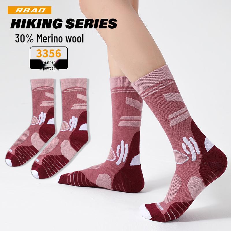 30% Merino Wool Thickened Mid-Calf Hiking & Camping Socks for Autumn/Winter