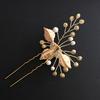 Women Gold Rhinestone Pearl Hair Comb Hair Clip Bridal Wedding Hair Accessories