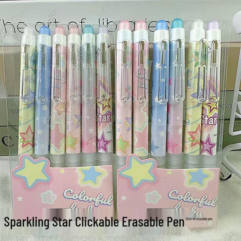 MoYiCa Blue Cartoon Erasable Click Pen 0.5mm - Cute Student Stationery