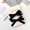 2PC Simple Style Vintage Velvet Bow Hairpin Solid Color Hair Side Clips for Girls Women Korean Hair Accessory