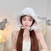 White Lace Bucket Hat Summer Visor Basin Cap Ins Fisherman Hat  Outdoor