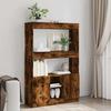 VidaXL High Buffet Smoked Oak 92x33x140 Cm Engineered Wood, Bookcase, Modern Bookcase, Bookshelf 3309613