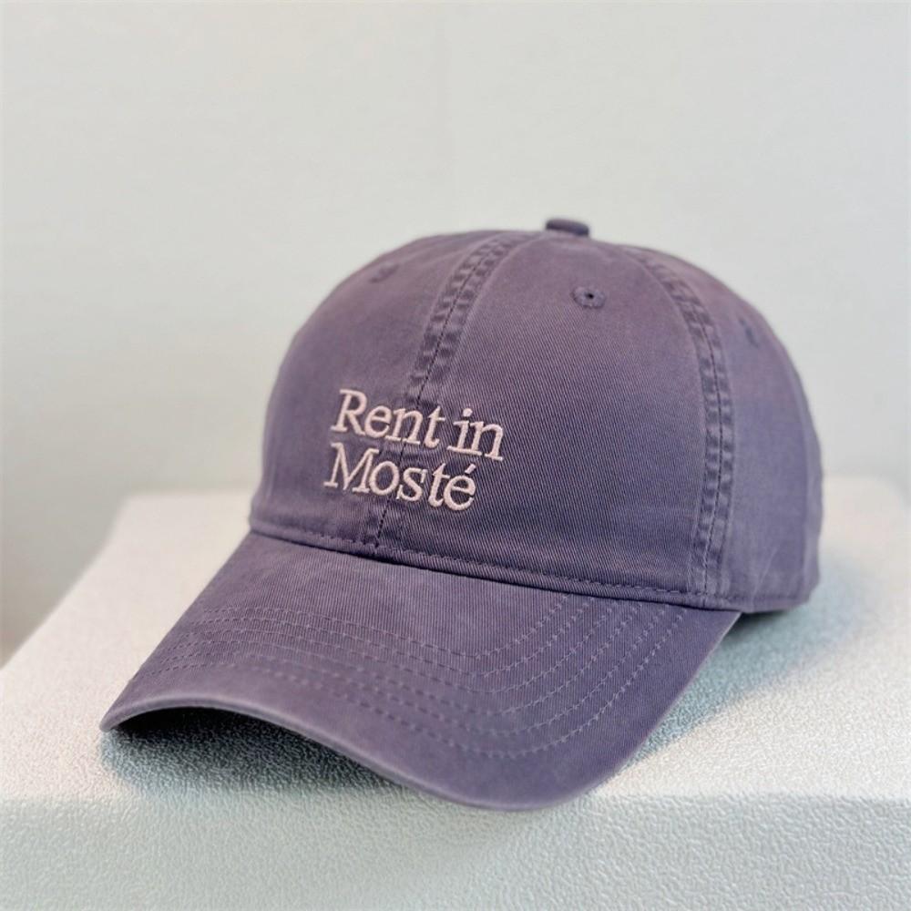 Adjustable Metal Buckle Embroidered Baseball Cap Casual Streetwear Aesthetic фиолетовый