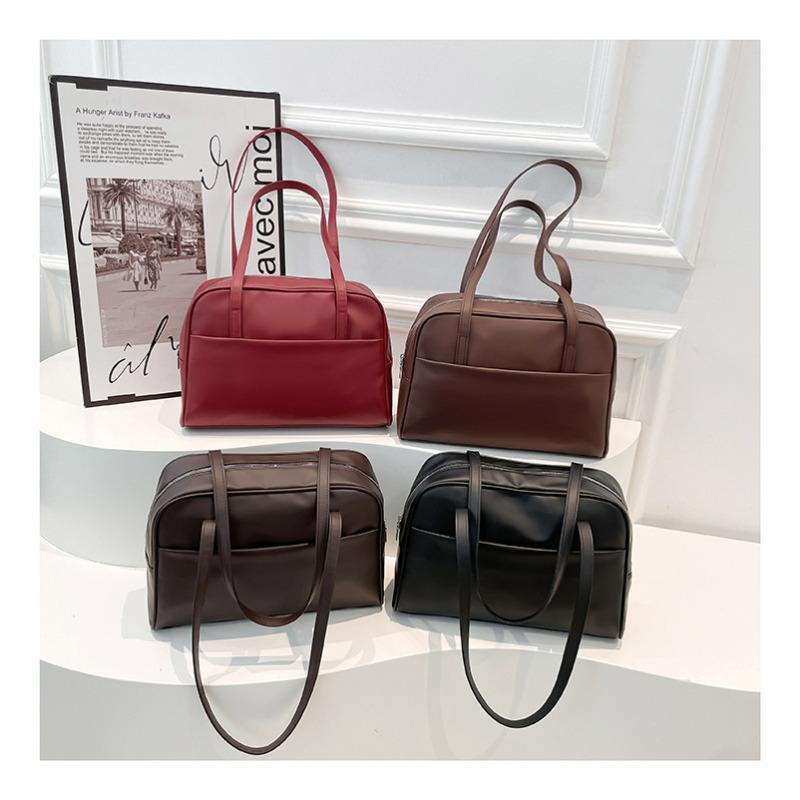 Retro Bucket Bag for Women New Large Capacity Faux Leather Shoulder Crossbody Purse