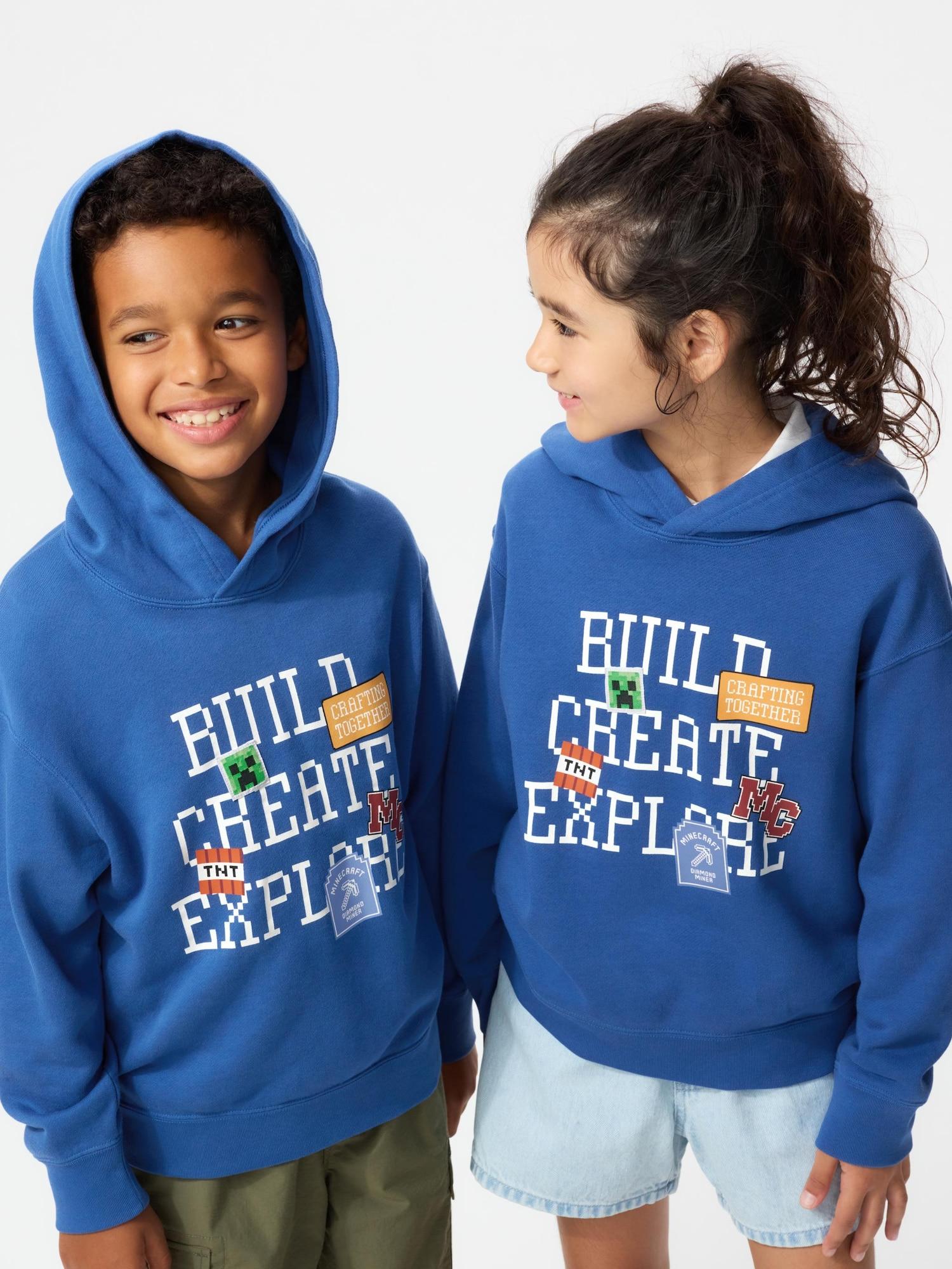 Uniqlo Япония Худи с принтом Minecraft 65 BLUE/160
