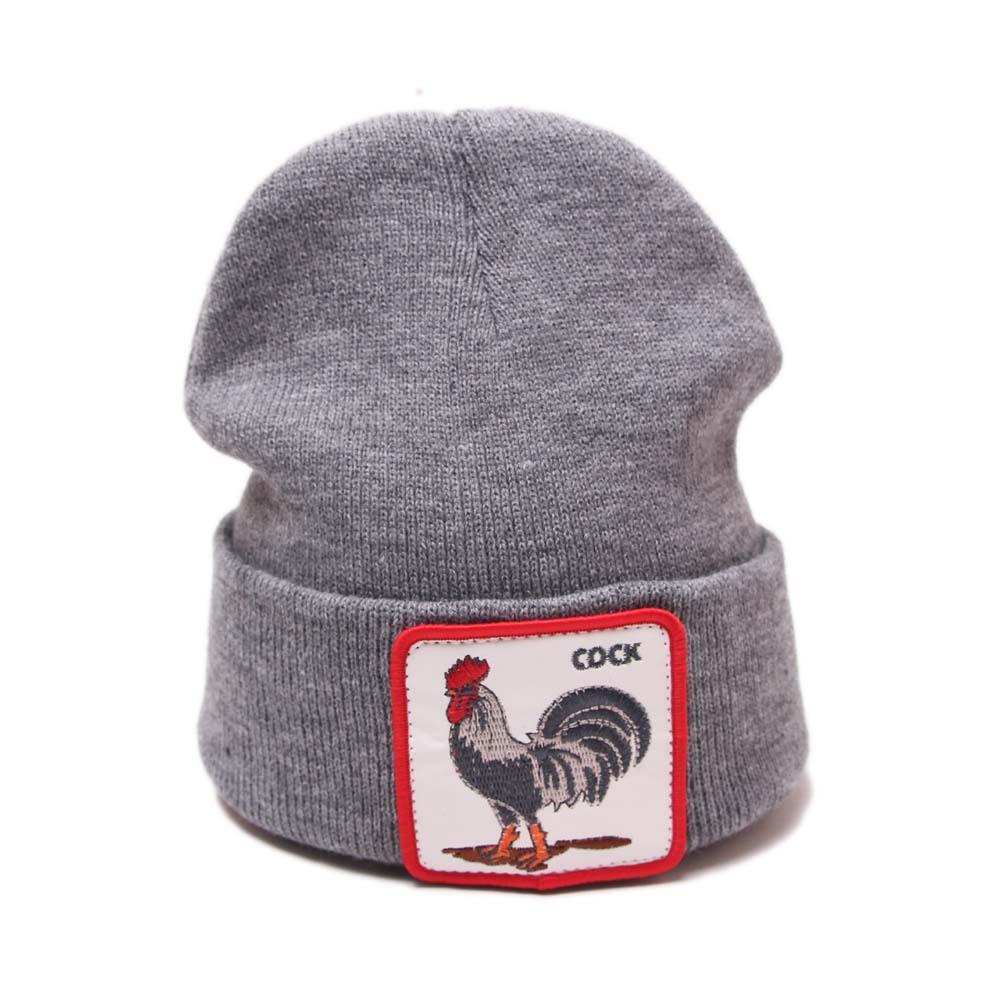 Rooster Embroidery Knitted Hat 
