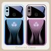 Blue Gradient Camellia For Samsung A20 30 22 23 24 25 26 31 32 A33 34 35 42 50 51 52 53 54 55 56 70 71 72 73 Glass Phone Case