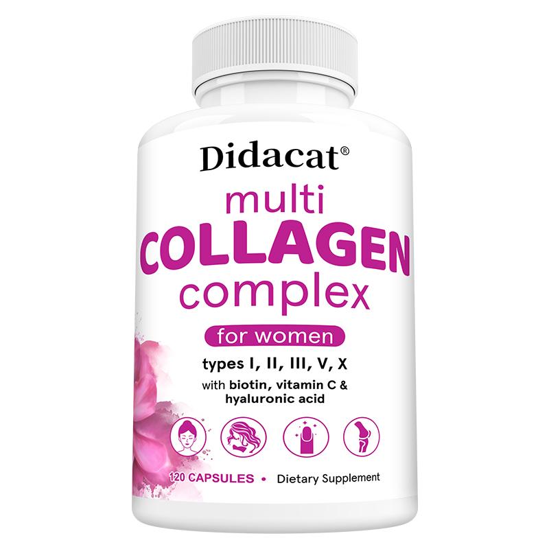 Multi Collagen Complex for Women with Biotin & Vitamin C, 120 Capsules Skin and Hair Supplement