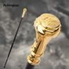 Golden Freemasonry Freemasons VG Totem Relief Walking Cane Fashion Walking Stick Gentleman Crosier Knob Walking Stick 93cm