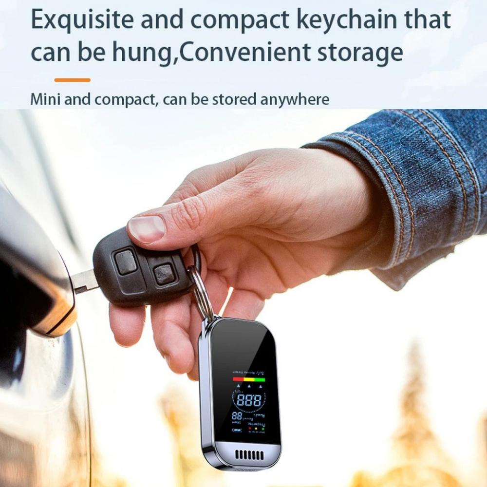 NEW LCD Display Alcohol Tester Professional Breathalyzer Portable Alcohol Detector USB Rechargeable Electronic Digital Breath Alcohol Tester KeyChain