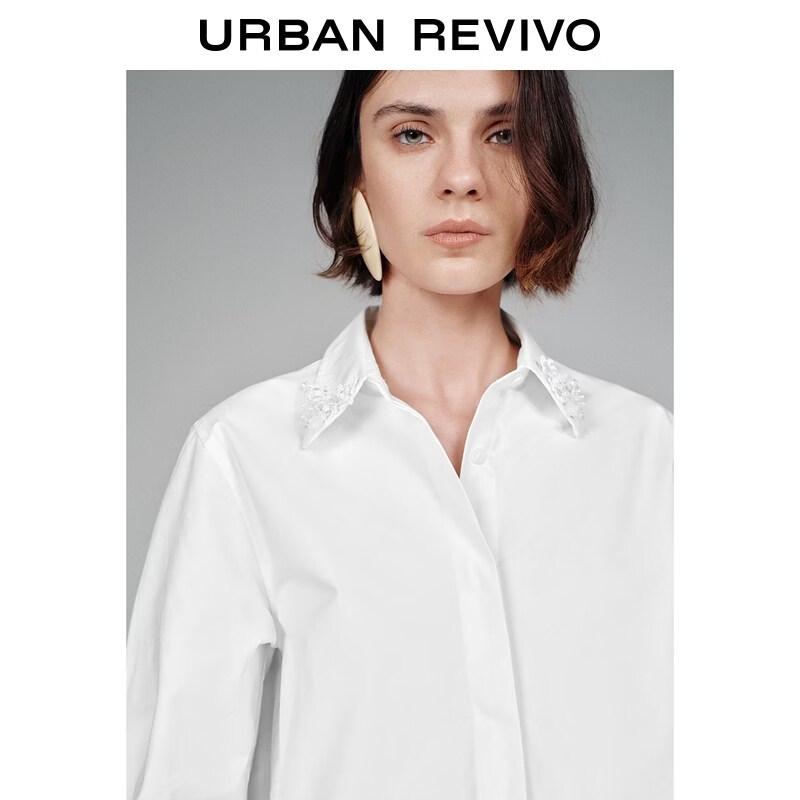 UR 2026 Women's Beaded Collar Cotton Shirt