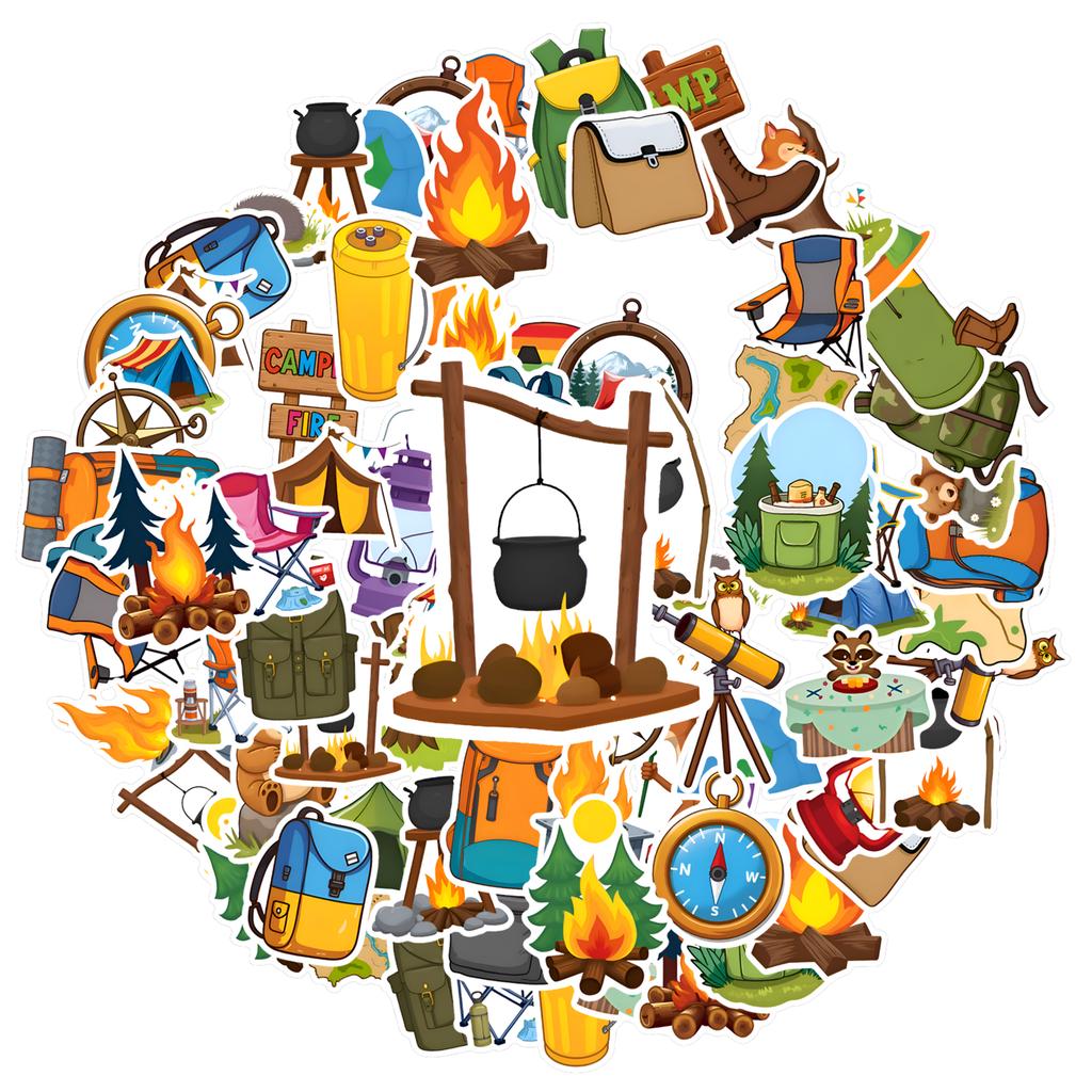 35pcs-50pcs Playful Nature Stickers Outdoor Outdoors School Supplies Stationery Stickers For Laptop Luggage Scrapbook DIY