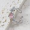 Fashion Heart Ring Cat Eye Peach Heart Adjustable Women Design Premium Rings Wedding Party Jewelry Gift