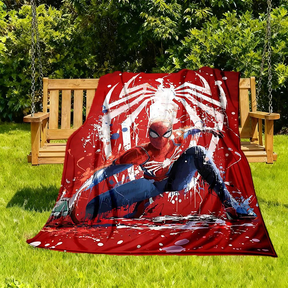 1PC Spider-Man, Web-Slinger Outdoor Flannel Throw Blanket - HD Printed Lightweight Soft Warm All-Season Blanket for Sofa, Bed, Travel, Camping 045