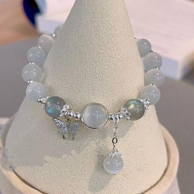 Pulsera de moda con cuentas de 8 mm, joyería de moda coreana para mujer, pulsera con dijes, accesorios de decoración de manos, regalo para niñas