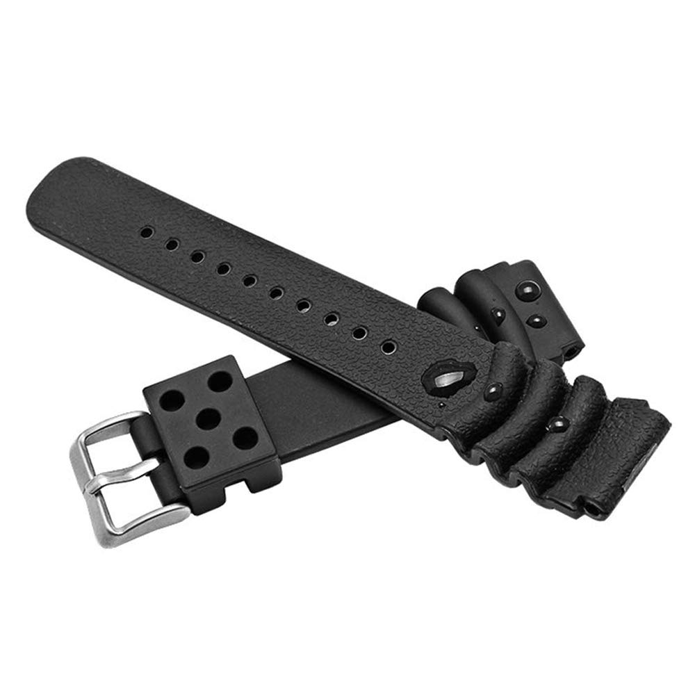 Náhradní řemínek k hodinkám Seiko, šířka uchycení 18 mm 20 mm 22 mm 24 mm, vodotěsný gumový řemínek pro potápění, gumový řemínek DAL0BP SKA293J2 SKA291J1 (24 mm)