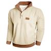 Autumn Winter Men's Casual Hoodie Long Sleeve Corduroy Fleece Stand Collar Loose Warm Sweatshirts Men