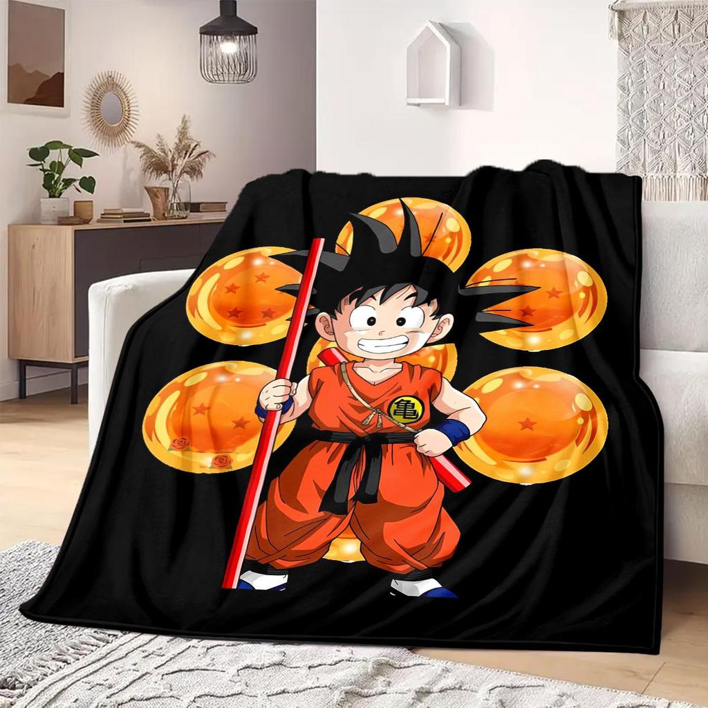 Dragon Ball Z Print Blanket Warm Comfortable Flannel Blanket Suitable for Bedrooms,Sofas, Beds,Chairs,Travel -QIAO12