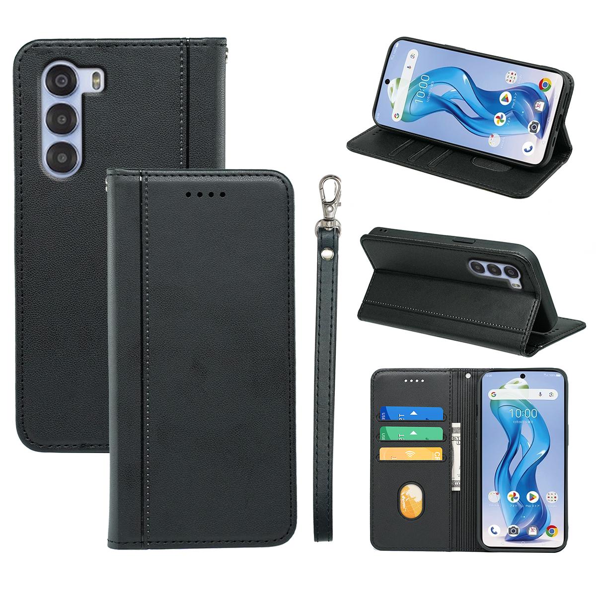 

HX01 For ZTE nubia S 5G A403ZT Wallet Case Magnetic Closing PU Leather Phone Cover Black