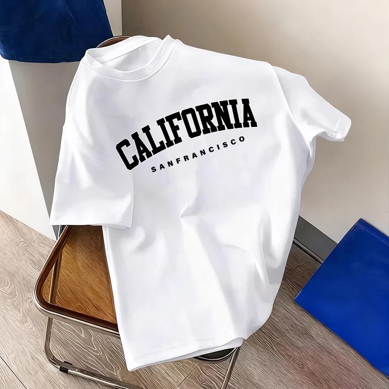 Mens Tshirt City Vibe Fashion Print Streetwear Top 2026 Spring Summer Daily Casual Sports Crew Neck Pure Cotton Tees Oversize
