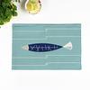 Linen Placemat Table Mat Fish Print Nordic Pads For Kitchen Dining Table Disc Pads Bowl Coasters Home Decor 44x28cm 2/4/6pcs