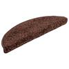 VidaXL Tapis d'escalier 15 pièces 56 x 17 x 3 cm Marron Demi-rond 133895