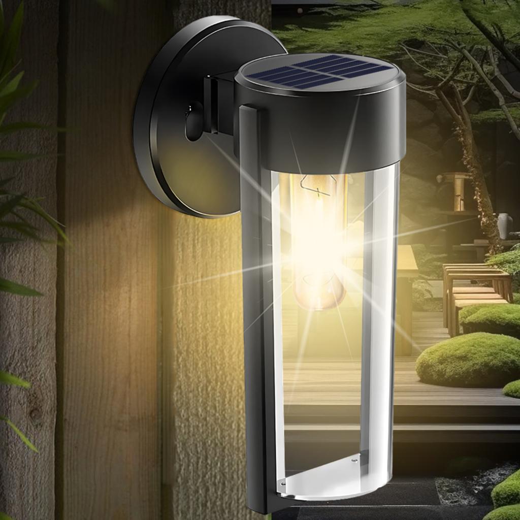 New Waterproof Outdoor LED Solar Wall Lights for Balcony, Garden, Corridor, and Porch Decorative Lighting, Tungsten Hanging Lamp