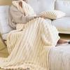 Reversible Faux Rabbit Fur Throw Blanket for Couch 60x40 Inches Fluffy Faux Fur Throw Blanket for Bed Sofa Chair Home Decor