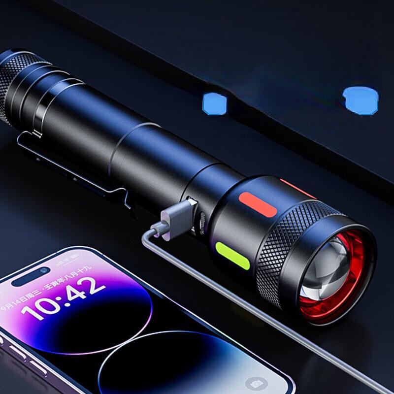 Portable USB Rechargeable Zoom Flashlight