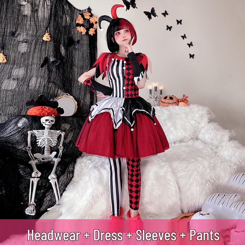 

Halloween Circus Clown Adult Costume - Cosplay & Stage Performance Dress Child: 130cm