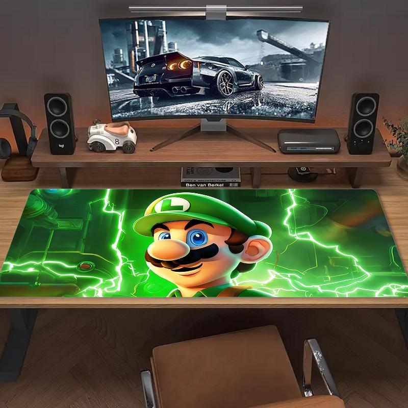 Luigi & Mario Car Trip Print Cushion Non-slip Laptop Tablet Big Mousepad XXL Mat Mini PC Playmat With Lock edge