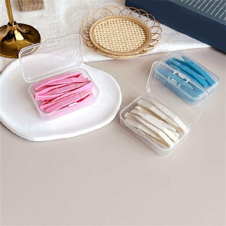 Pack Of 10 Colorful Lens Removing Tweezers with Container Box For Secure Contact Lenses Protections Everyday Travel Use