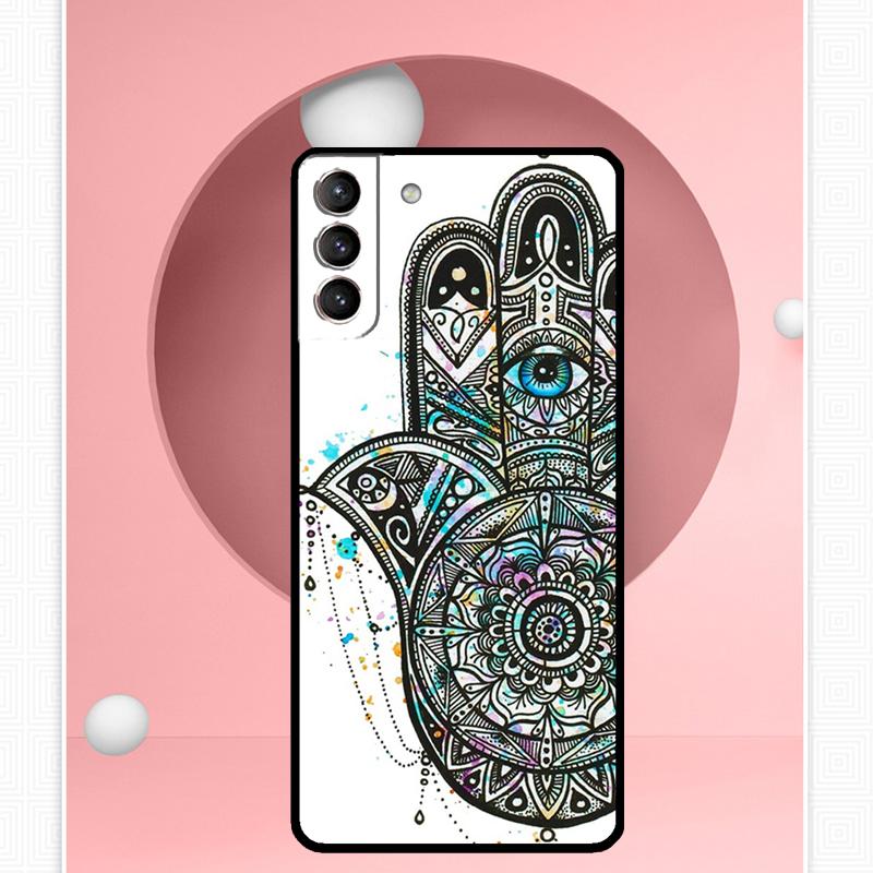Hamsa Hand of Fatima Case For Samsung Galaxy S24 Ultra S20 S21 S22 S23 S25 Ultra S9 S10 Plus S25 FE Cover Funda