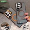 S26 Ultra for Magsafe Metal Lens Protect Stand Case for Galaxy Samsung S26 S23 S22 S24 S25 Ultra Plus FE Acrylic Bumper Cover