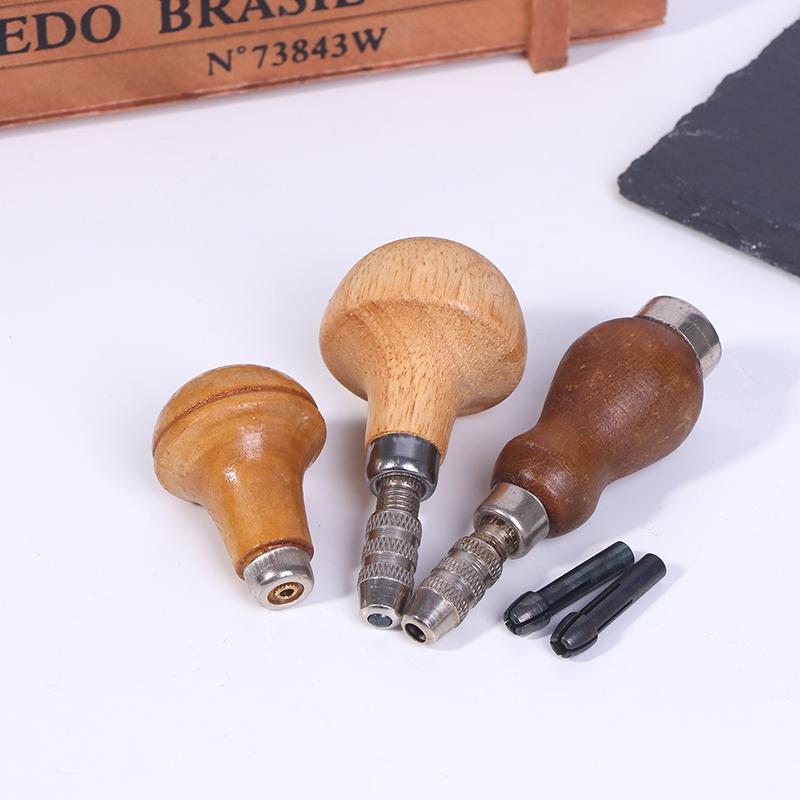 Jewelry Craft Handle Pin Vise Vice Wooden Handle With Chuck Wrapping Drill Tool