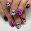 2026 Purple Tone Halloween Nail Set - Short Ballet Style