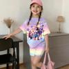 Girls Long Sleeve Printed Loose Casual Round Neck Top and Shorts Set Kids Comfortable Two Piece Outfit Suitable for Daily Wear