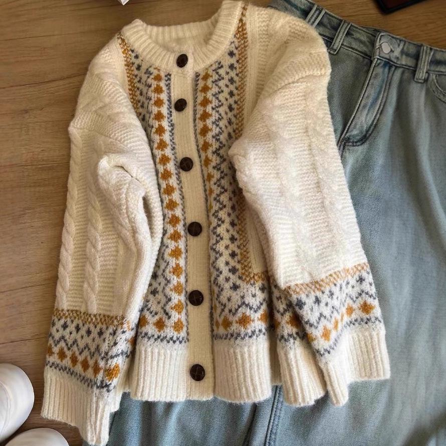 Korean-Style 2025 Women's Lazy Knit Cardigan - New Autumn/Winter Loose Fit