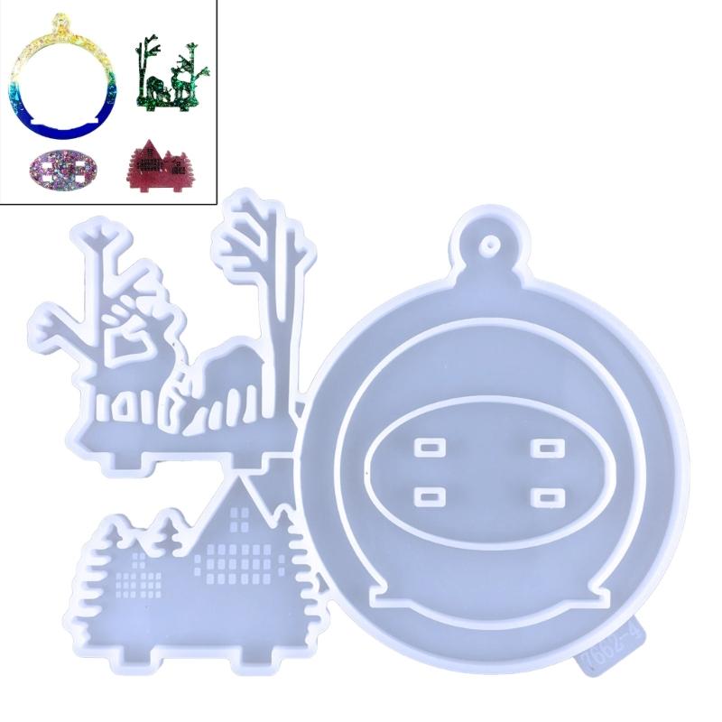 

Christmas Shaped Silicone Mold DIY Epoxy Resin Deer Christmas Tree Pendant Decoration Christmas Elk Mold Home Ornament