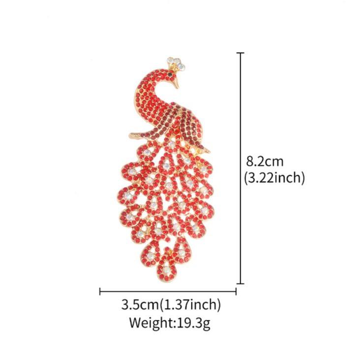 Peacock Brooch Elegant Classical Pin Charm Retro Jewelry Accessories Party Birthday Celebration Gift