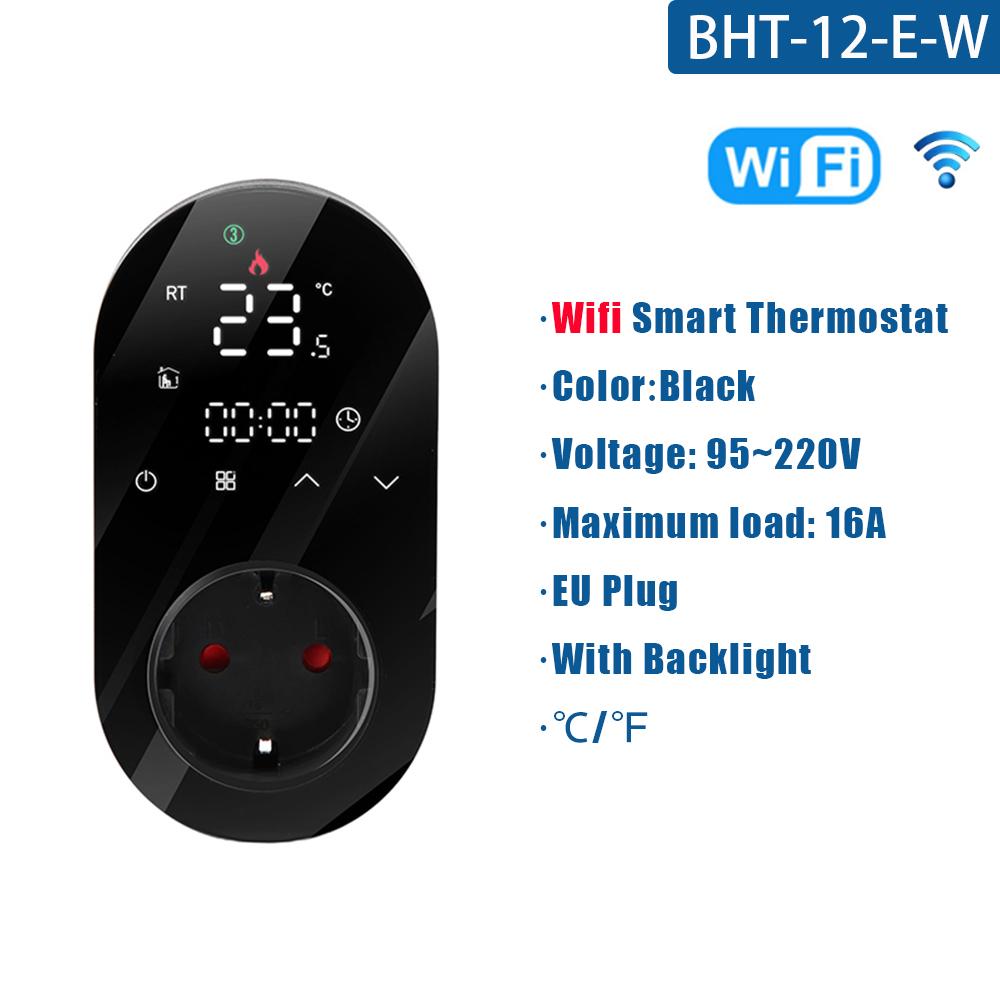 Tuya WIFI Thermostat Socket Digital Display Smart Thermostat Touch Screen Home EU Temperature Regulation For Google Home Alexa
