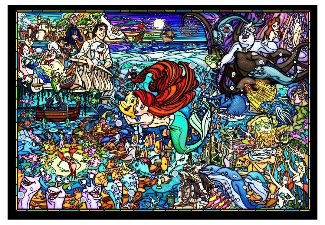 

jigsaw puzzle The Little Mermaid Story Stained Glass Gyutto Series 500-piece [Stained Art] (25x36cm)
