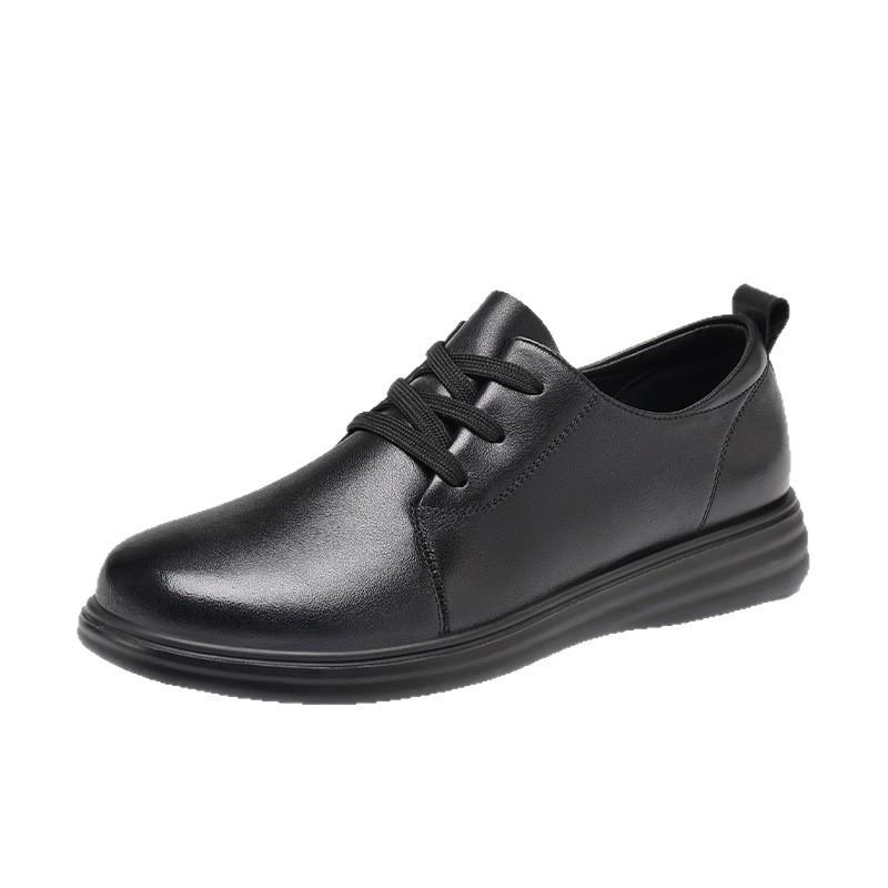 Red Dragonfly Women's Genuine Leather Flat Shoes - Soft Sole, Plus Size, Perfect for Spring & Autumn Commute