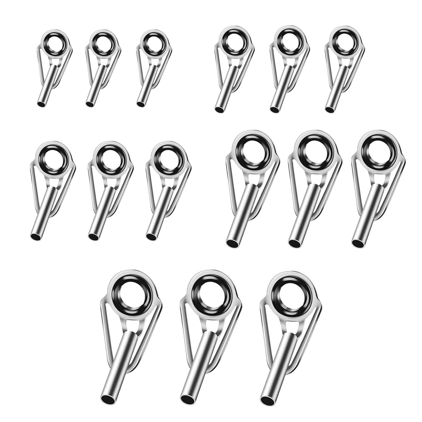 Top Guide Set of 15 Fishing Rod Tip Replacement Repair чёрный