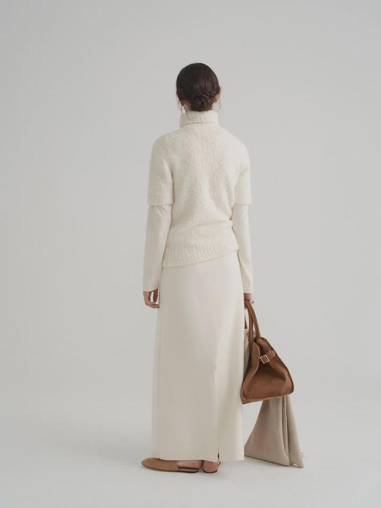 Women's Elegant French White Wool Knitted Sweater - Autumn & Winter Lazy Style