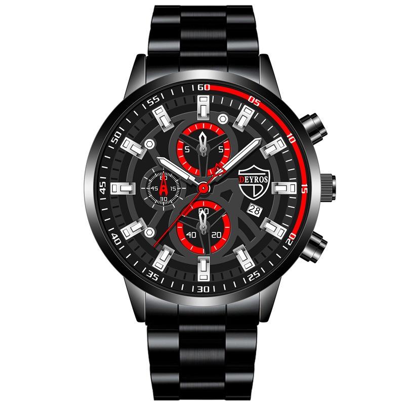 Men's Watch Men's Black Sports Quartz Watch Men's Business Casual Watch Gift for Father